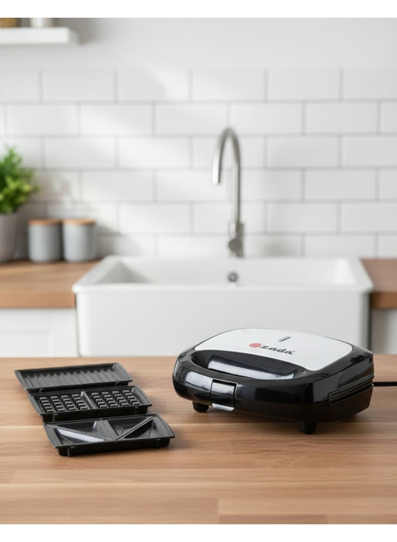 Zada Waffle Maker 3*1 Sandwich Maker - Waffle Maker - Grill ZWF-803 - Image 2